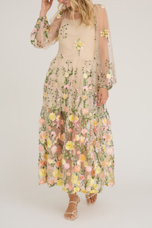A-View Kjole Fuschia Dress Sand/yellow