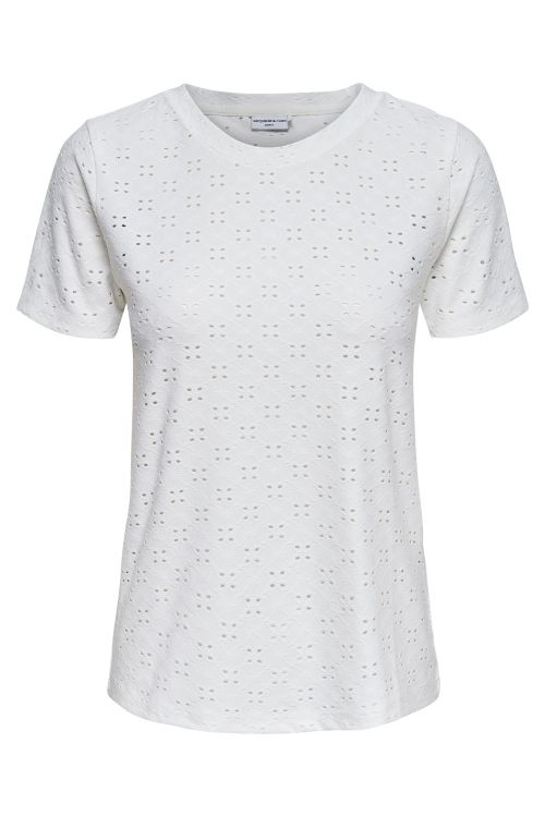 Jacqueline de Yong T-shirt JDY Cathinka S/S Tag Top Cloud Dancer Front