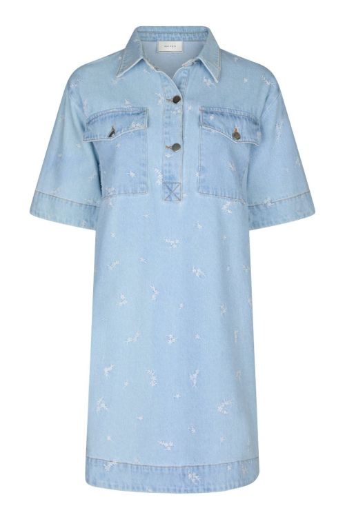 NEO NOIR Saras Denim Emb Dress Light Blue