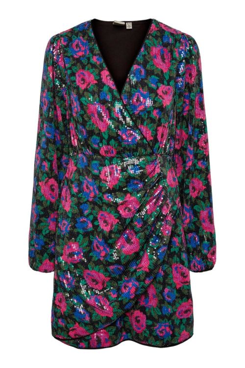 Y.A.S Kjole YAS Livo LS Sequin Dress S. Black Front